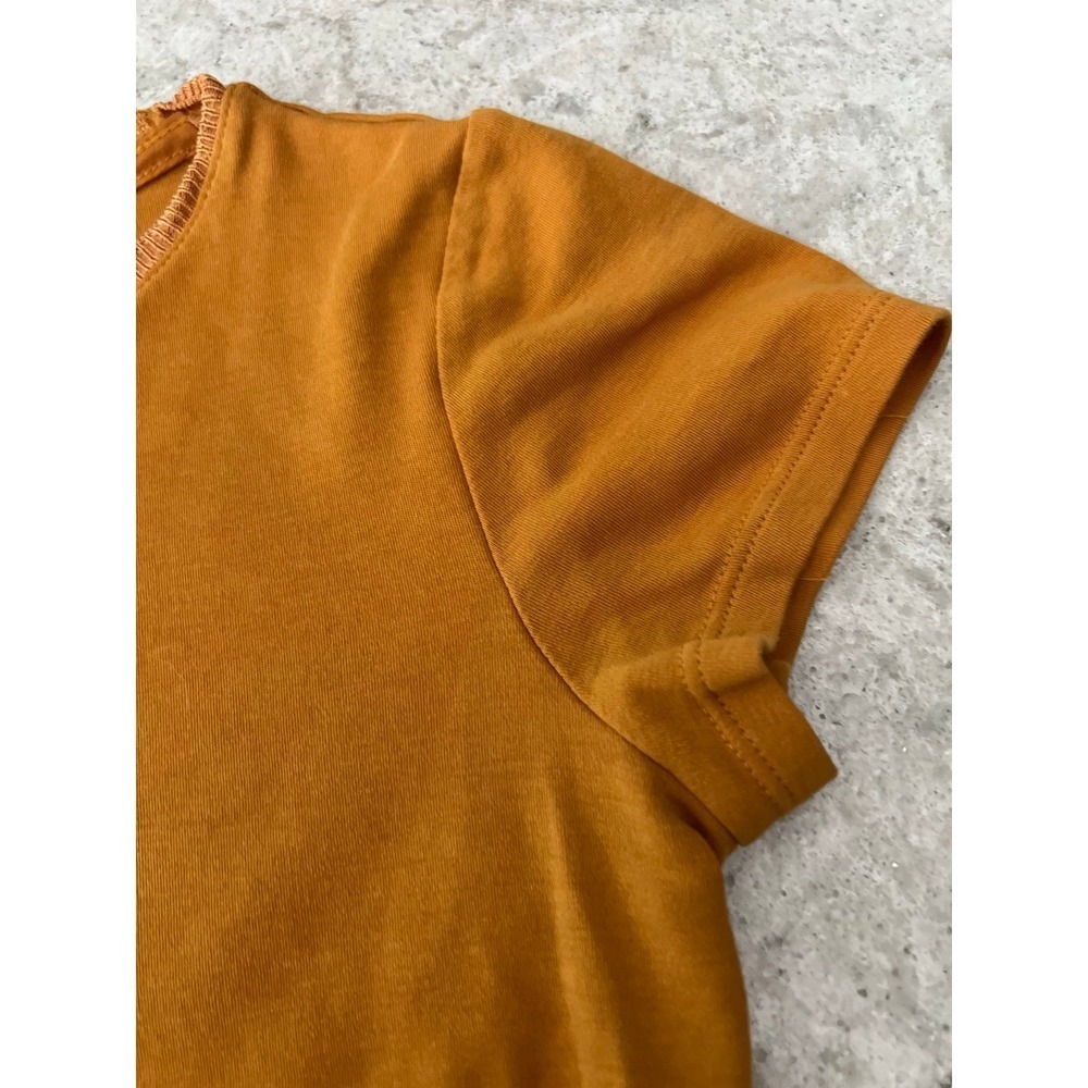 White House Black Market Mustard Yellow Crew Neck Tee 100% Pima Cotton XXS - Picture 5 of 6